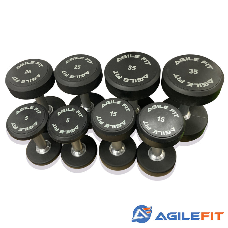 AgileFit Pro-Style Urethane Dumbbell Set 5-50lb