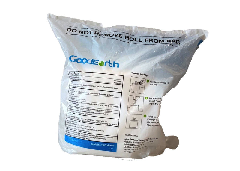 GoodEarth Sanitizing Wipes Case (1,100 Wipes per Roll; 4 Rolls per Case)