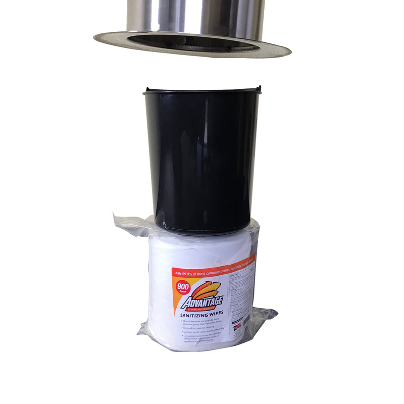 Stainless Steel Wipes Dispenser with Trash Can